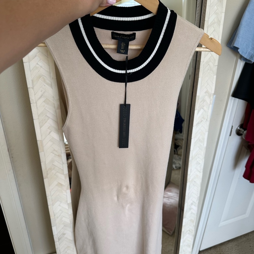 House Of Harlow NWT Revolve Beige Dress with Black Trim